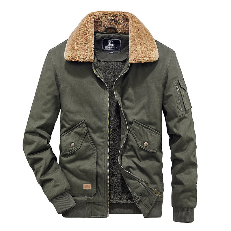 Men's Lapel Fleece Lamb Jacket