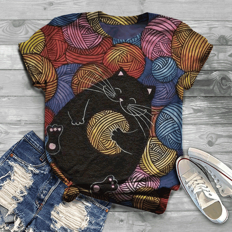 Women's Cross Print Long Sleeve Crewneck Top