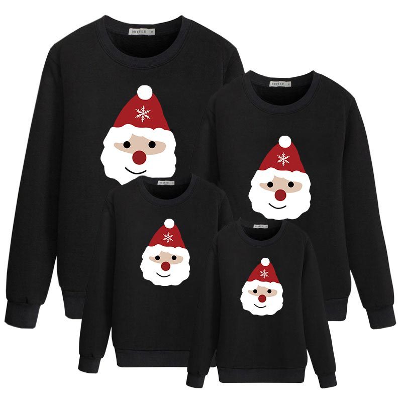 Parent-child Merry Christmas Check Letter Sweatshirt