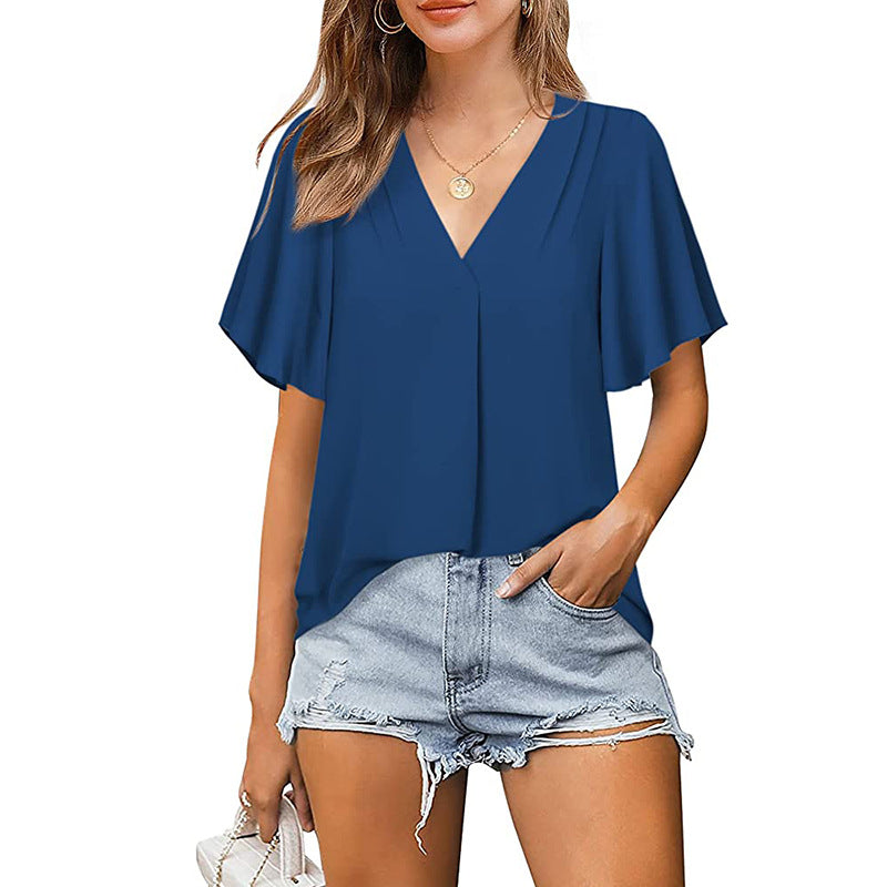 Women's Chiffon V-Neck Blouses