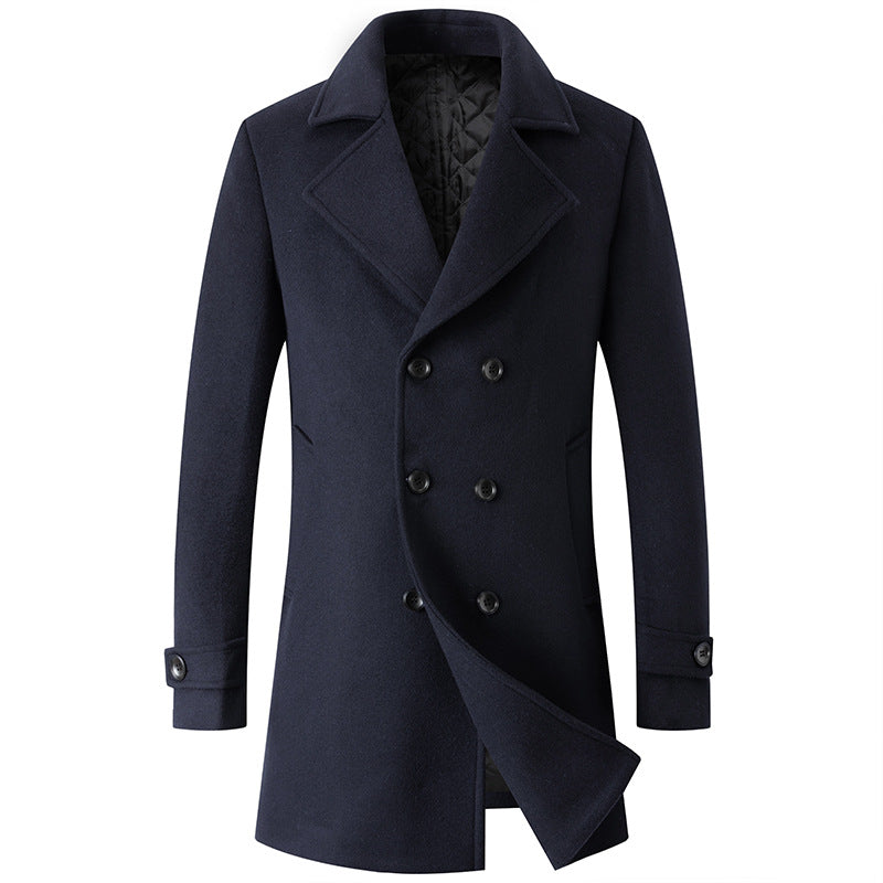 Men's Double Breasted Lapel Wool Jacket