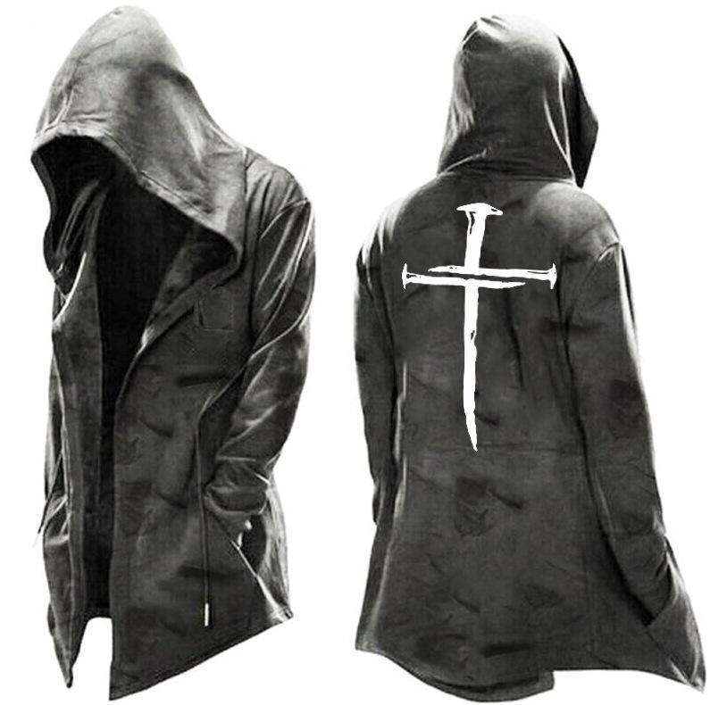 Men's Long Hooded Cardigan Jacket