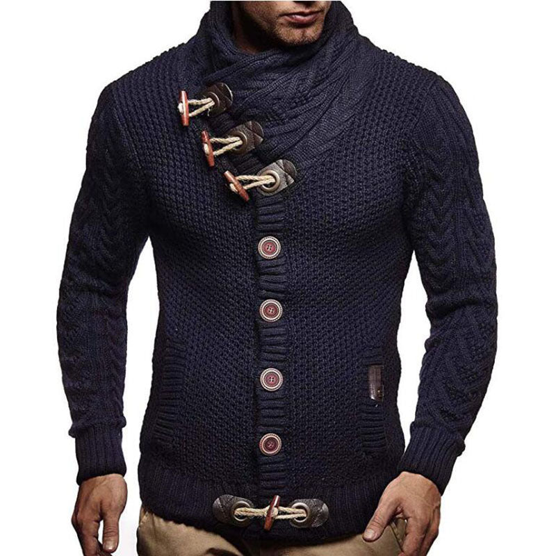 Men's Slim Button Knit Sweater