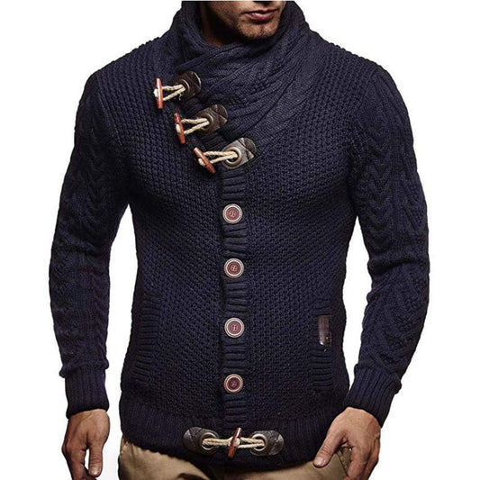 Men's Slim Button Knit Sweater