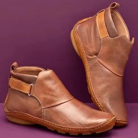 Women's Comfort Leather Flat Boots