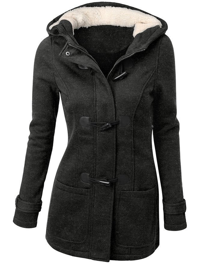 Women's Casual Plush Hooded Jacket