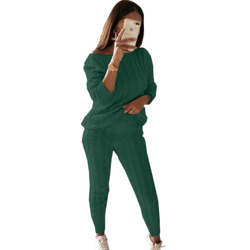 Women's Autumn Knitted 2 Piece Suit