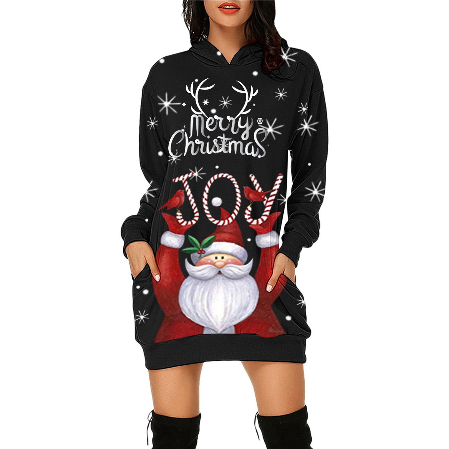Christmas Hoodie Dress For Women