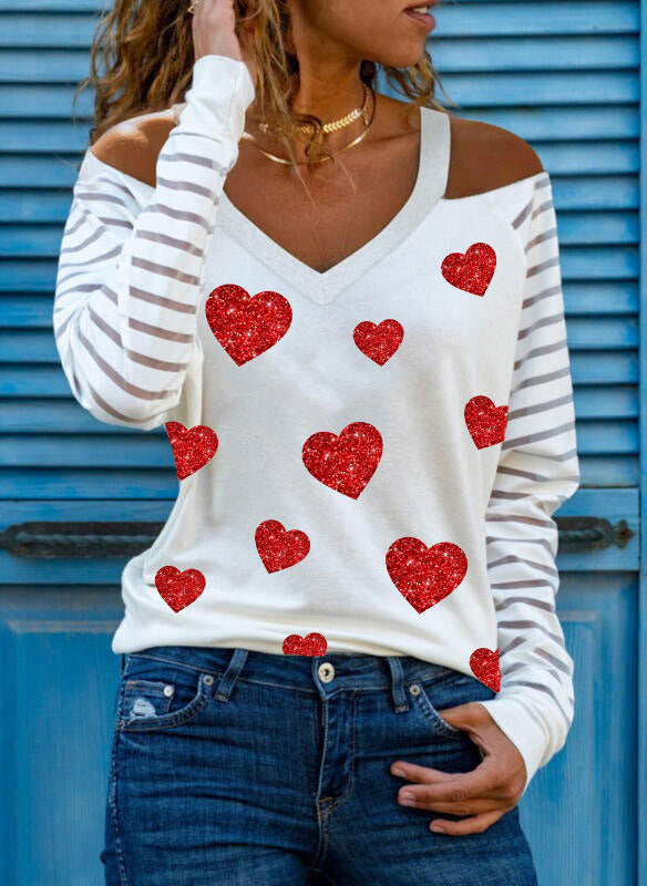 Off Shoulder Top Woman Print T-shirt