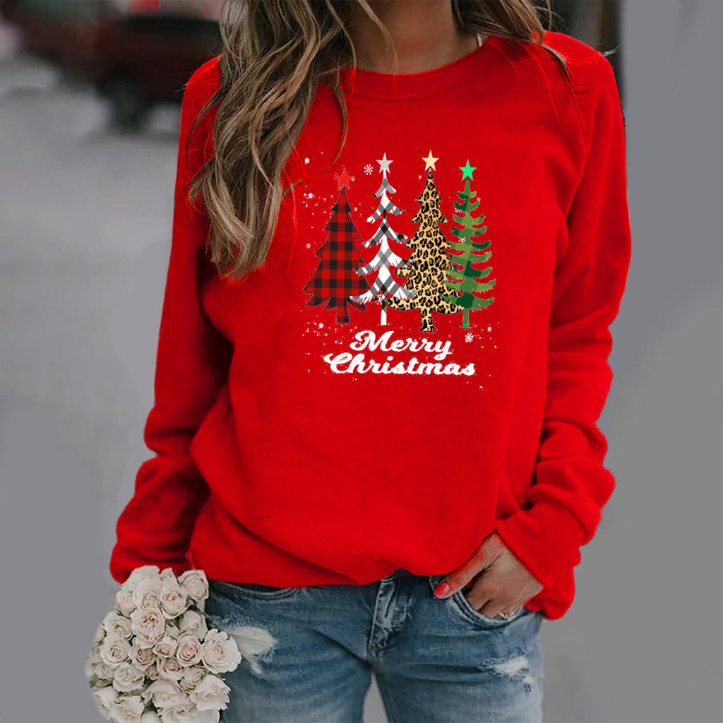 Merry Christmas Tree Round Neck Sweater