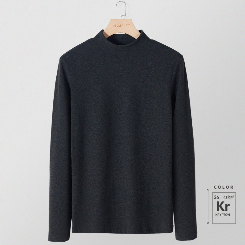 Men's High-quality Velvet Half High Neck Warm Bottoming Shirt