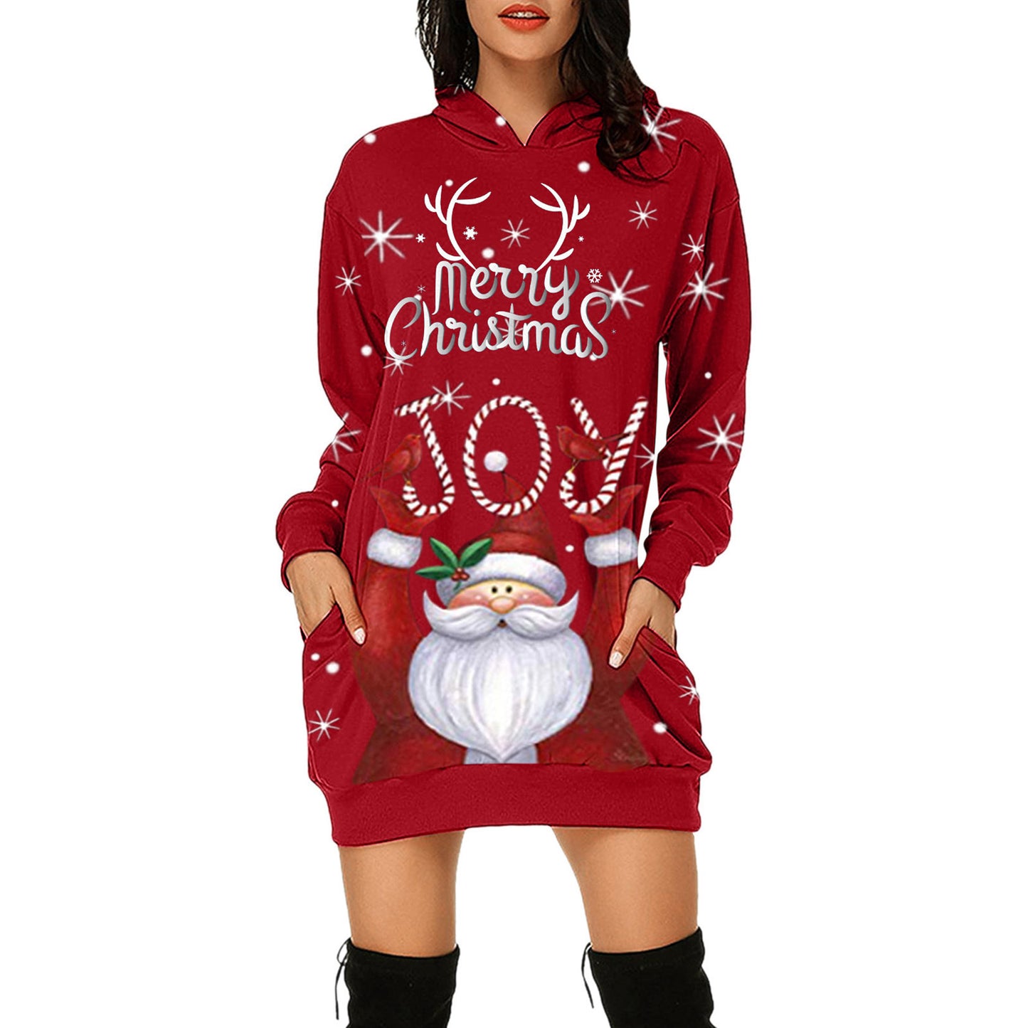 Christmas Hoodie Dress For Women