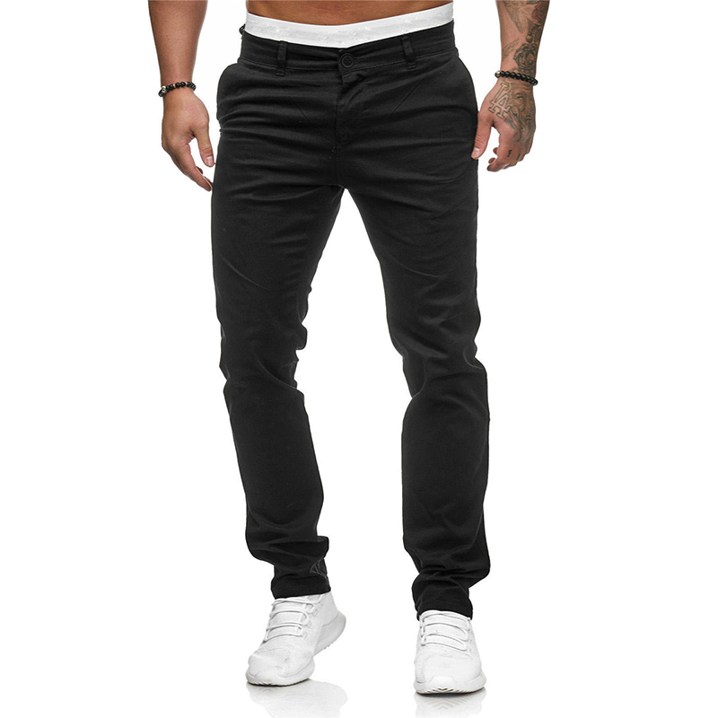 Men's Slim Casual Solid Color Trousers