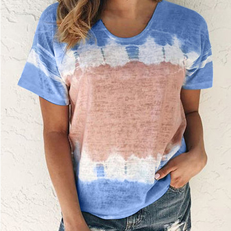 Women's Loose Round Neck Short Sleeve Printed T-Shirt