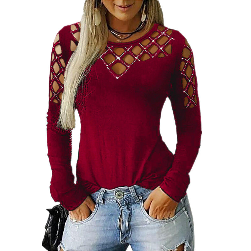Women's Cutout Long Sleeve T-Shirt