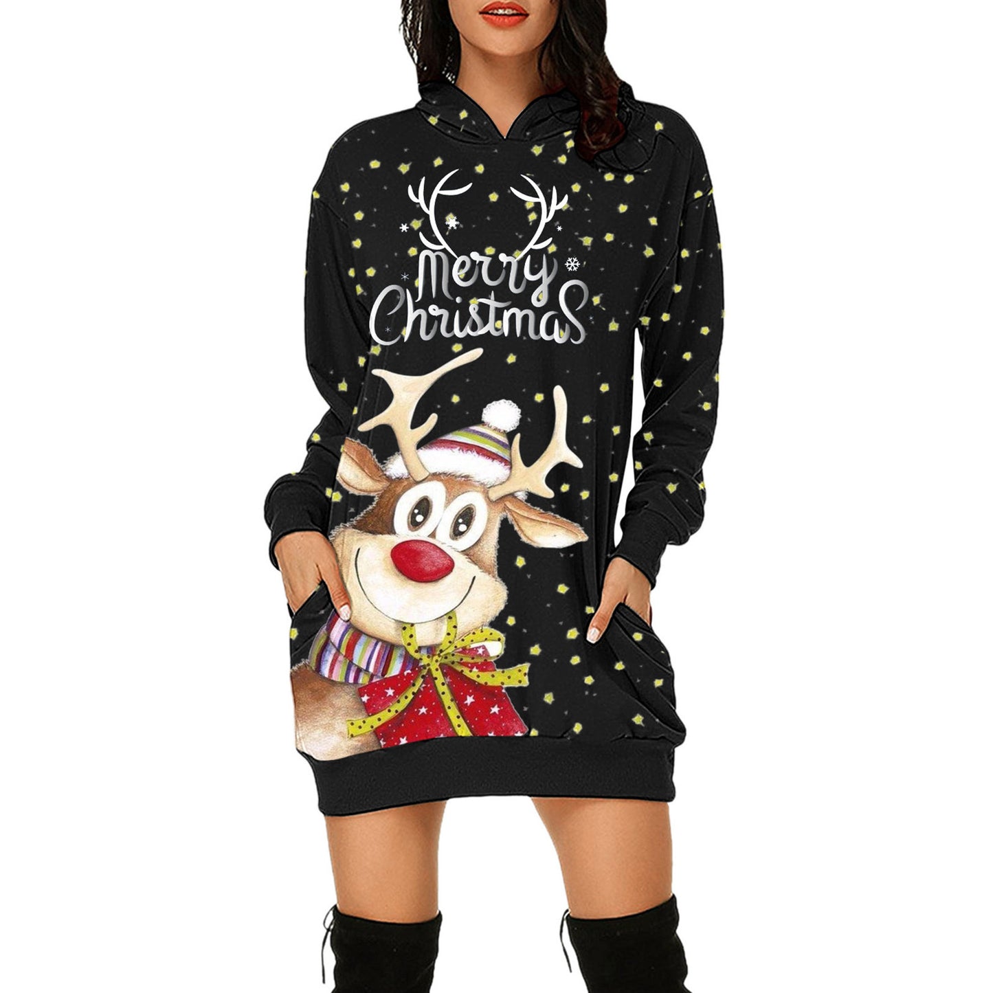 Christmas Hoodie Dress For Women