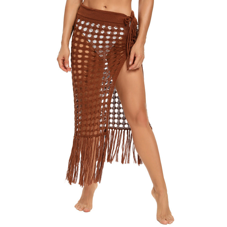 Woman Holiday Fringed Dress Beach Skirt