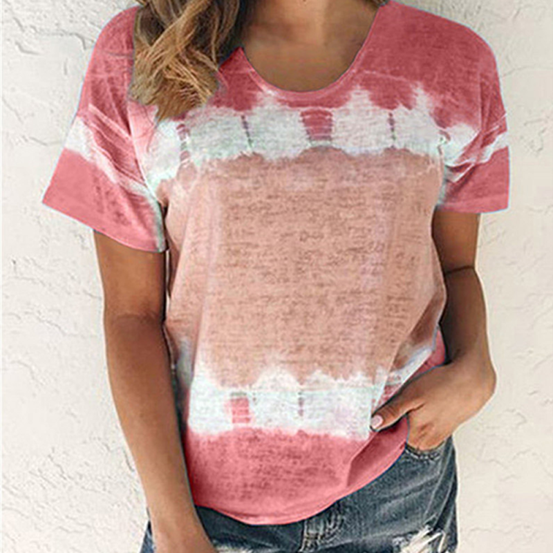 Women's Loose Round Neck Short Sleeve Printed T-Shirt