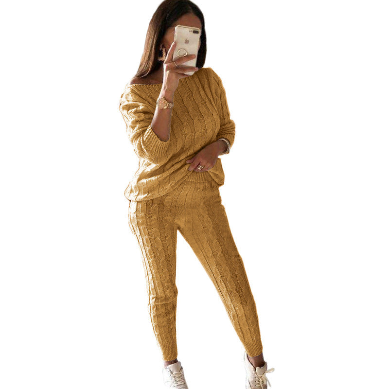 Women's Autumn Knitted 2 Piece Suit