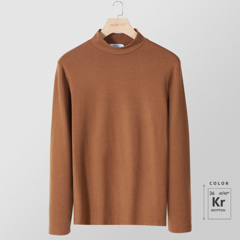 Men's High-quality Velvet Half High Neck Warm Bottoming Shirt