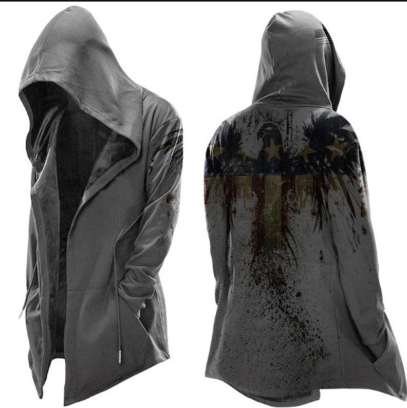 Men's Long Hooded Cardigan Jacket