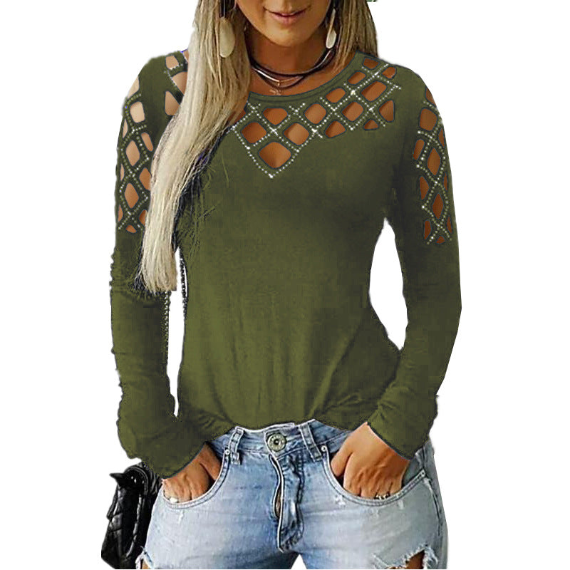 Women's Cutout Long Sleeve T-Shirt
