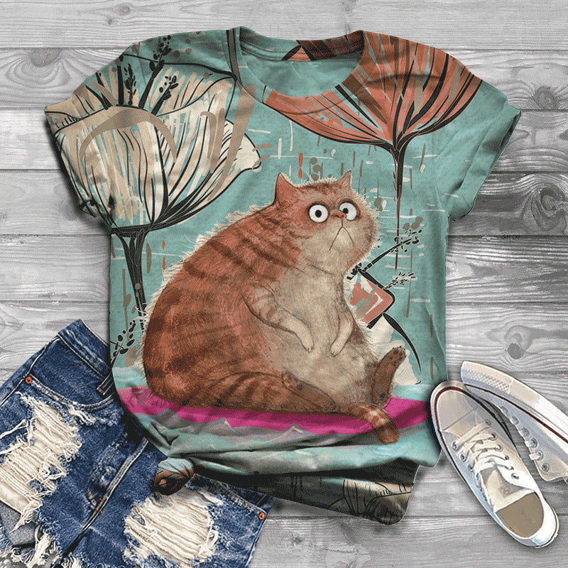 Women's Cross Print Long Sleeve Crewneck Top