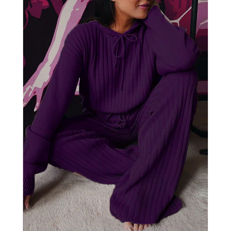 Women's Long Sleeve Loose Hooded Casual Suit