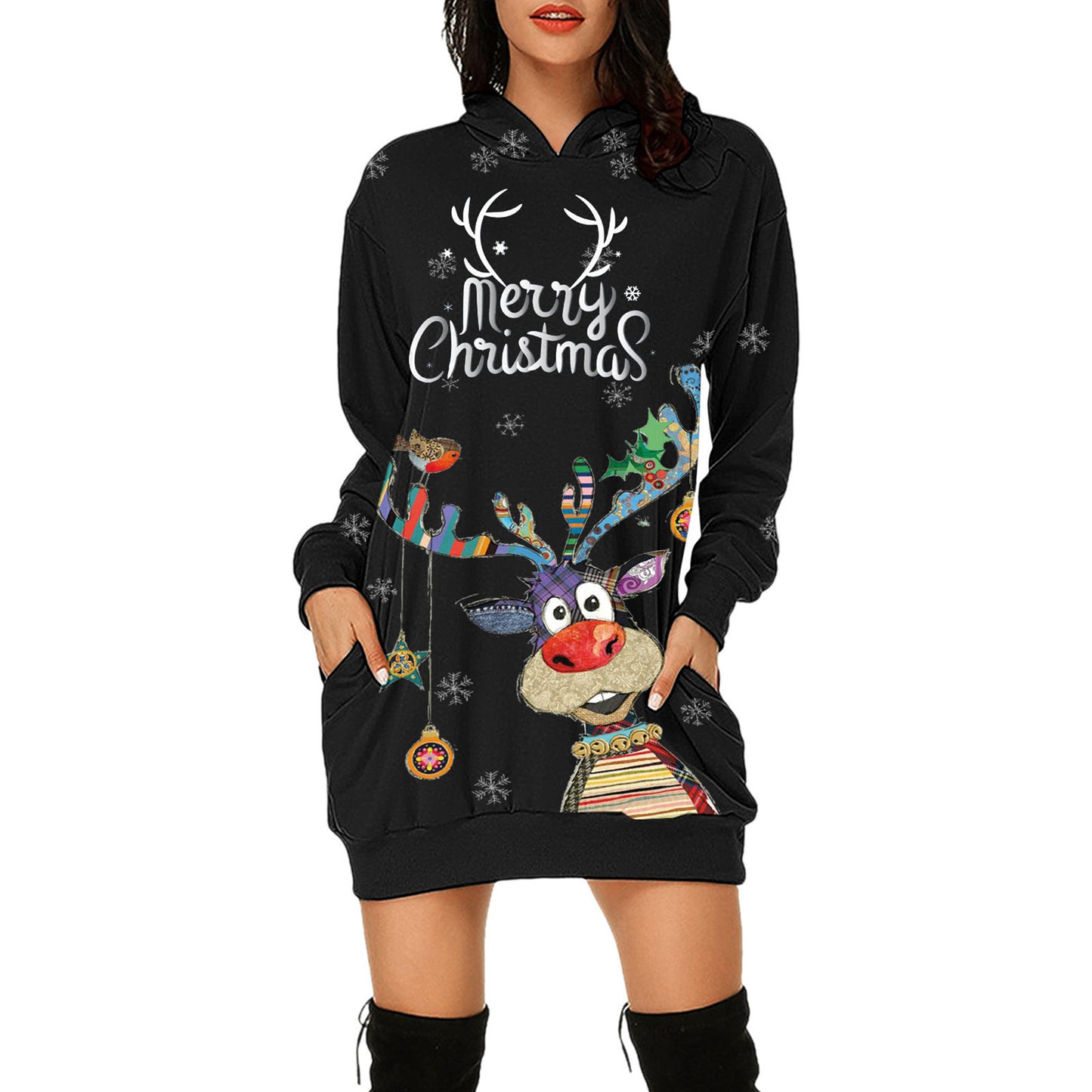 Christmas Hoodie Dress For Women