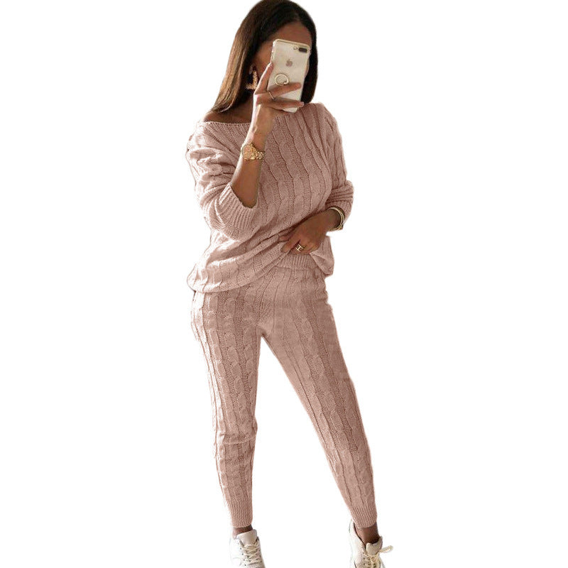 Women's Autumn Knitted 2 Piece Suit