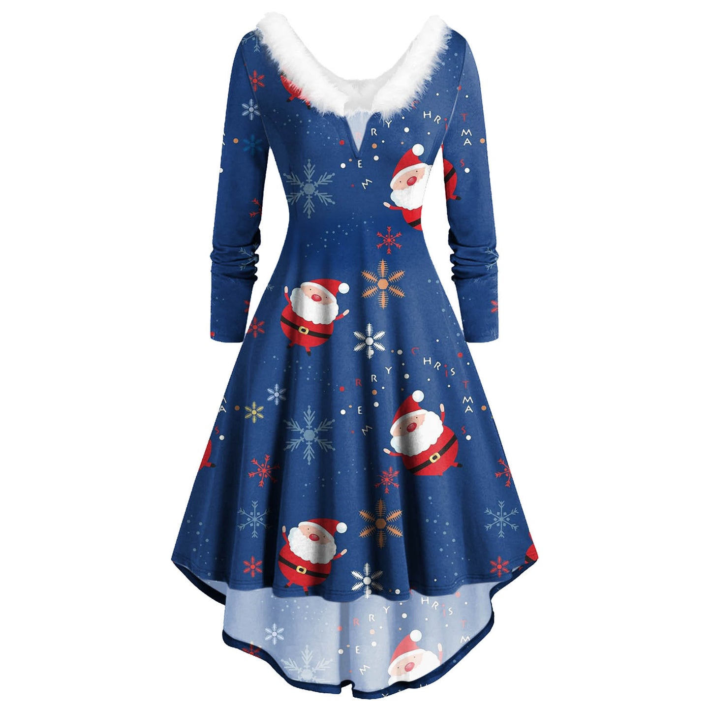 Christmas V-neck Irregular Dress