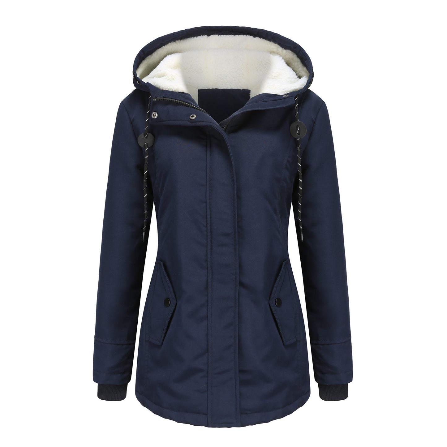 Slim Fit Stand Collar Leather Jacket For Women