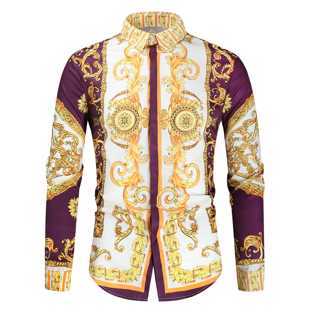 Men's Long Sleeve Printed Shirt