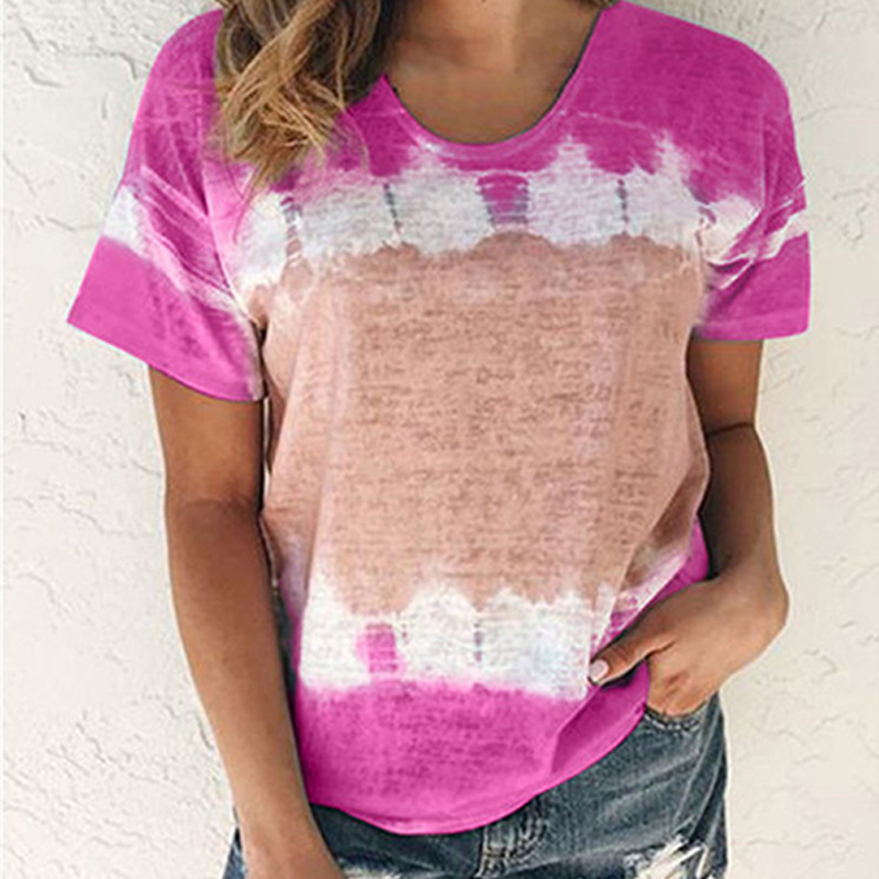 Women's Loose Round Neck Short Sleeve Printed T-Shirt