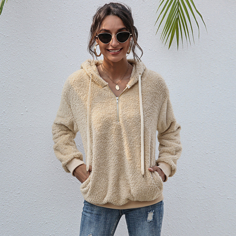 Women's Casual Hooded Plush Sweatshirt