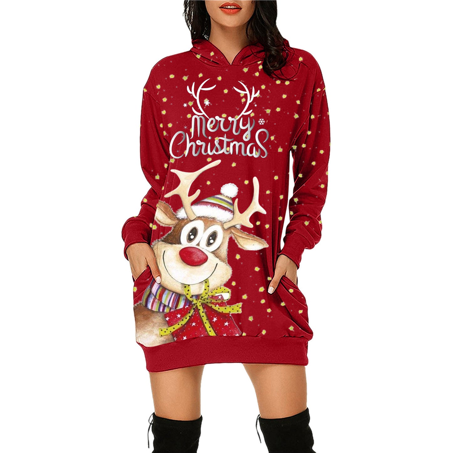 Christmas Hoodie Dress For Women