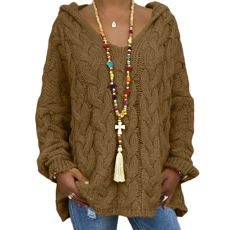 Women's Autumn Hooded Knitted Sweater