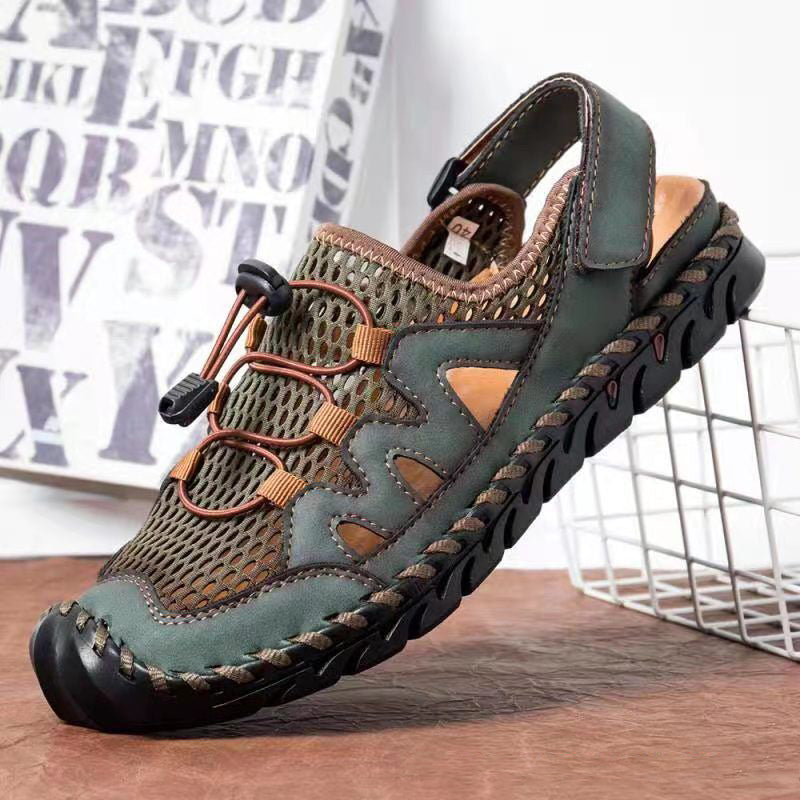 Men's Mesh Outdoor Casual Sandals Leather Shoes