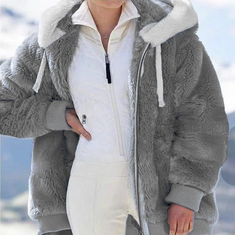 Women's Casual Loose Plush Cardigan Jacket