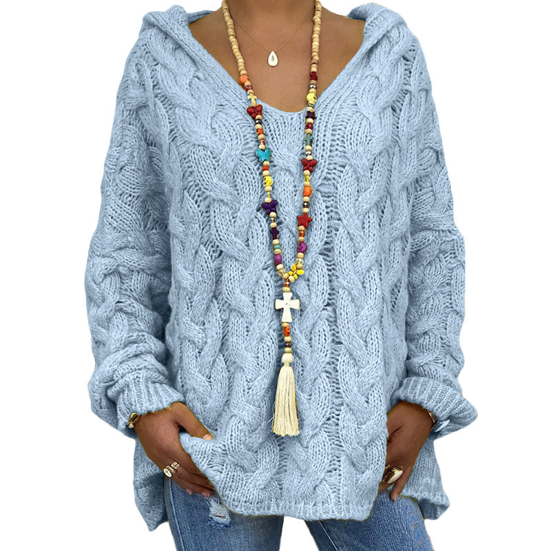 Women's Autumn Hooded Knitted Sweater