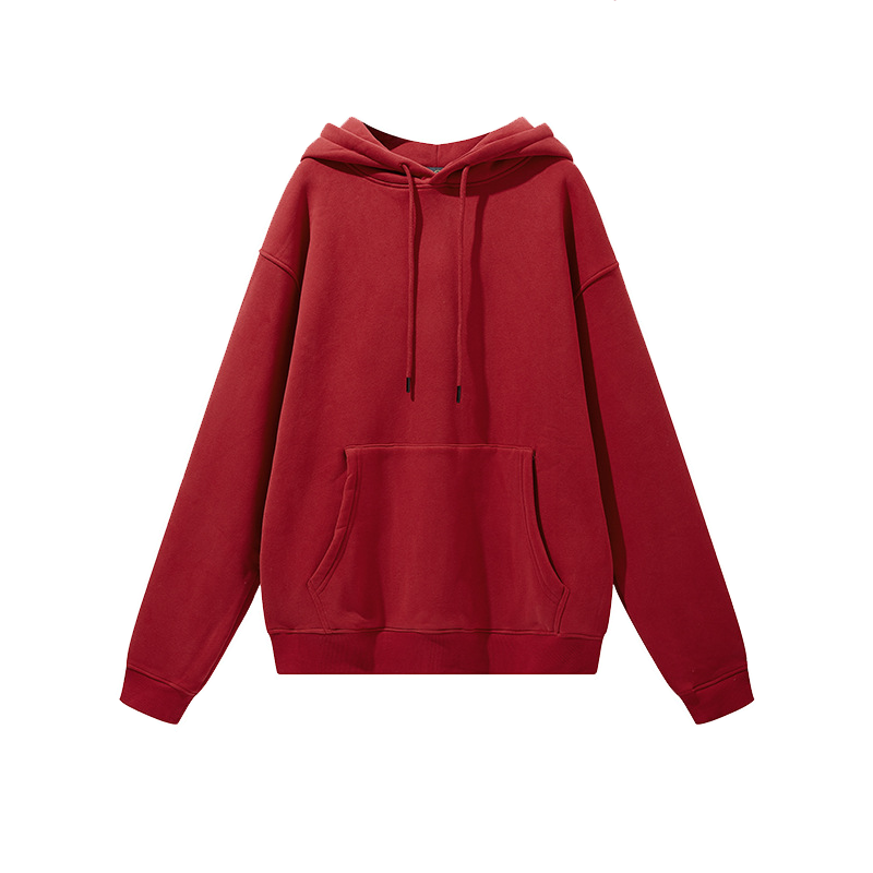 Unisex Solid Color Thick Hooded Sweater