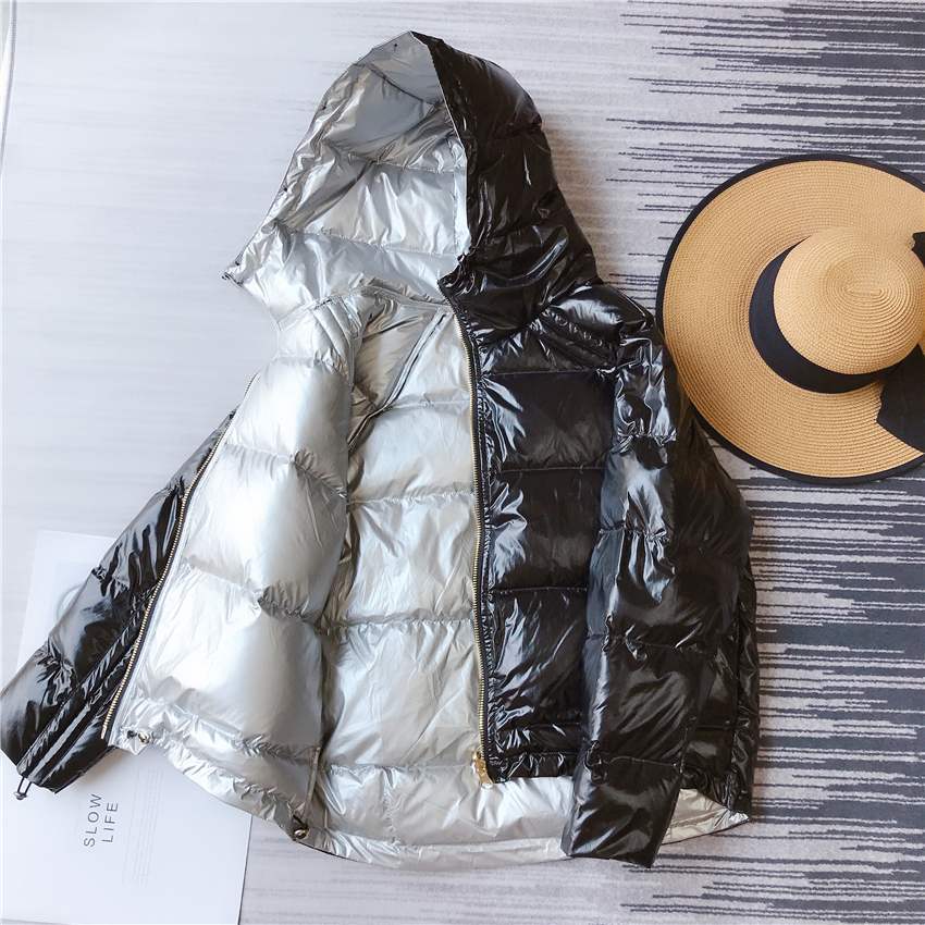 Free shipping Women Can Wear Large Fur Collar DownCoats On Both Sides-Summer Clearance