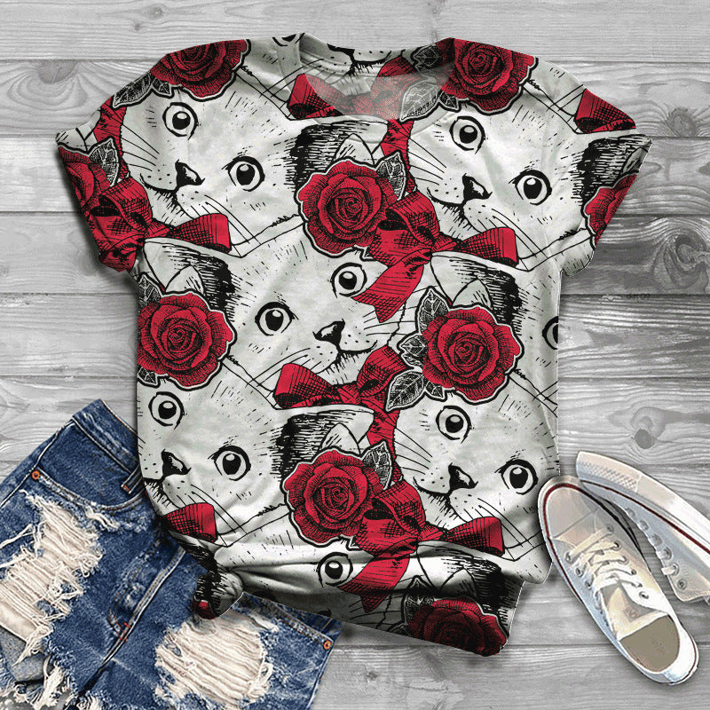 Women's Casual 3D Printed T-Shirt