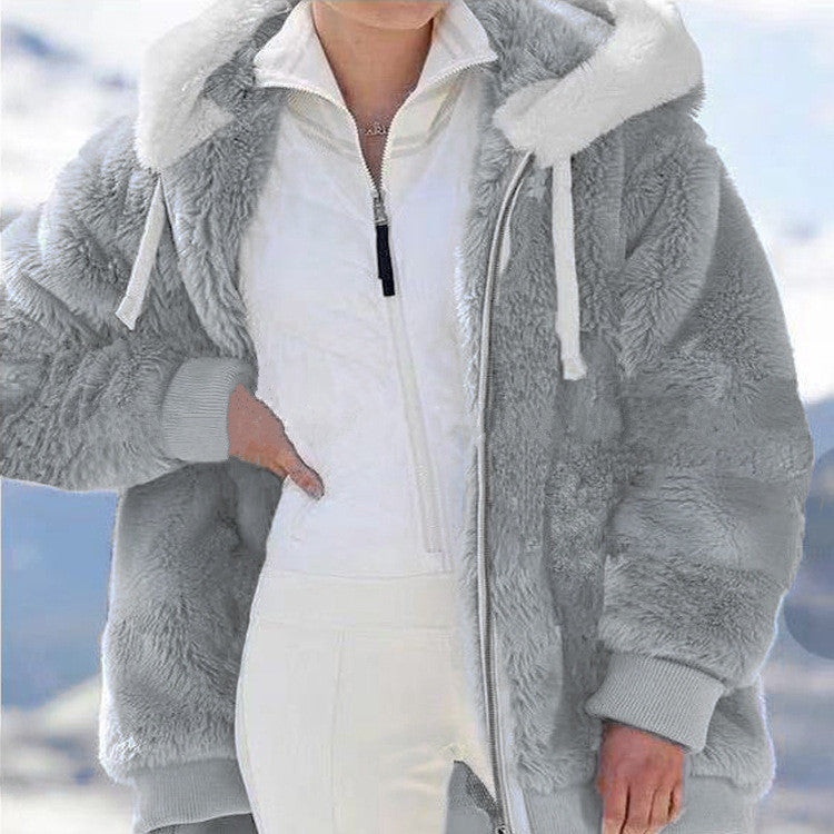 Women's Casual Loose Plush Cardigan Jacket