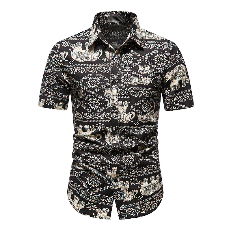 Men's Casual Printed Short Sleeve Shirt