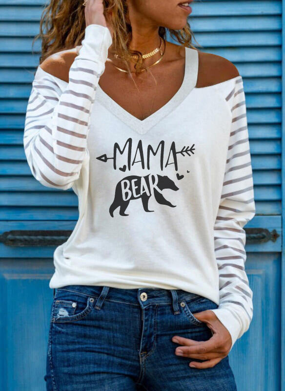 Off Shoulder Top Woman Print T-shirt