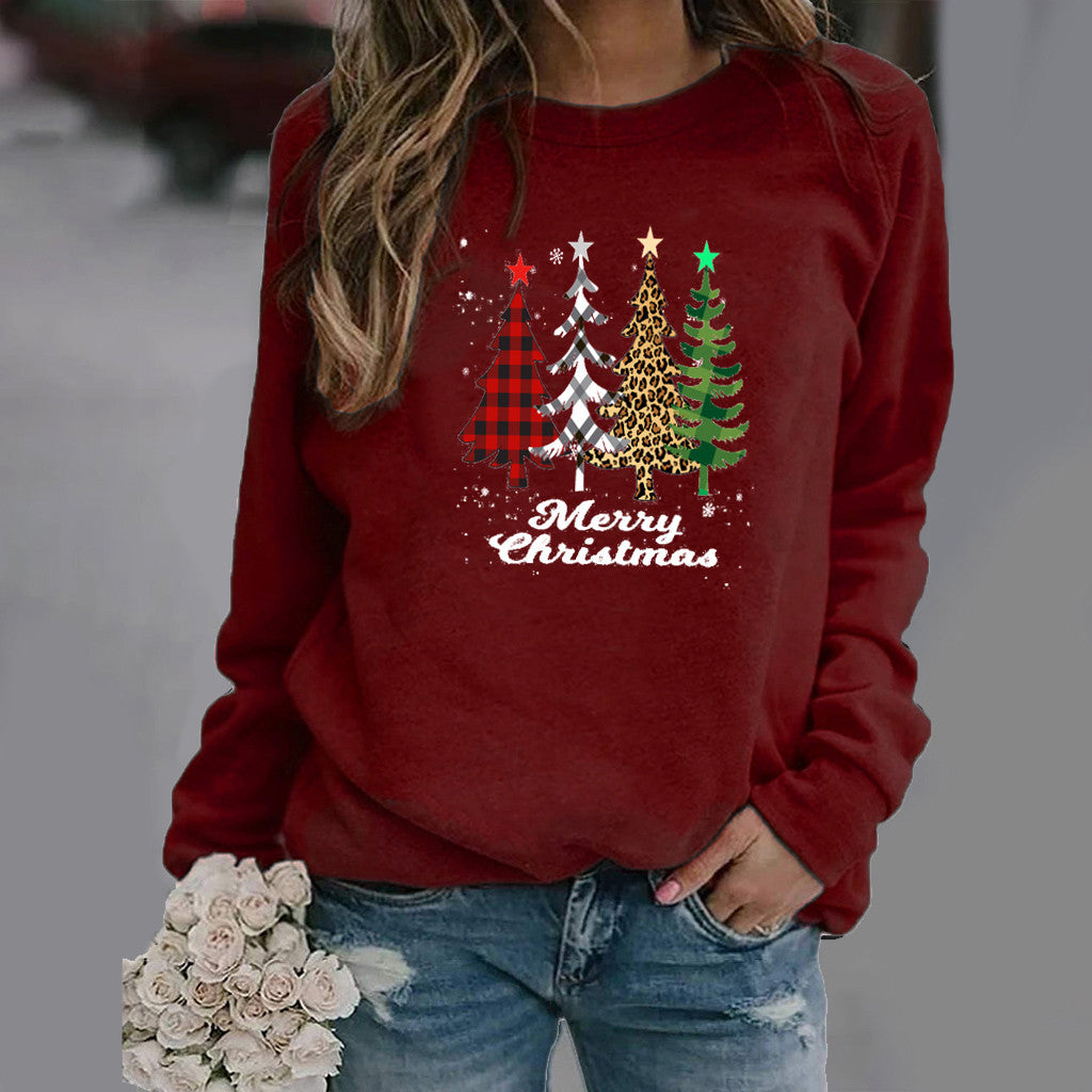 Merry Christmas Tree Round Neck Sweater