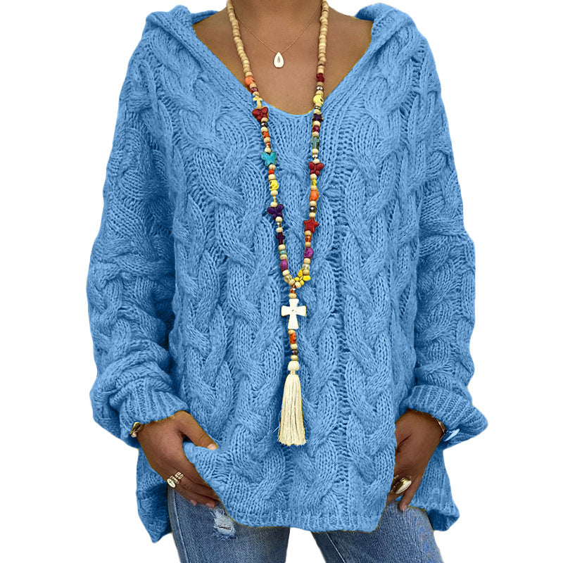 Women's Autumn Hooded Knitted Sweater