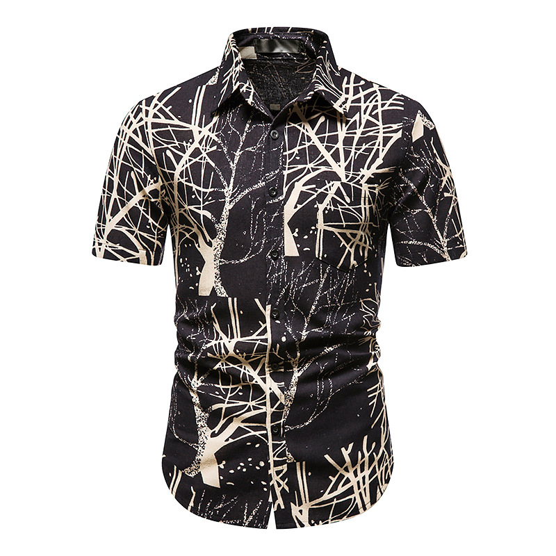 Men's Casual Printed Short Sleeve Shirt
