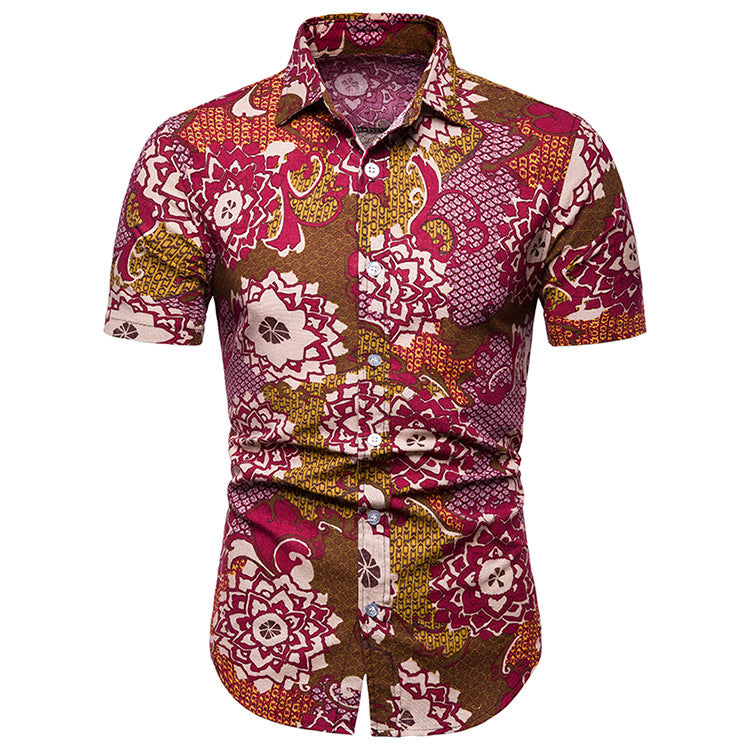 Men's Lapel Casual Print Shirt